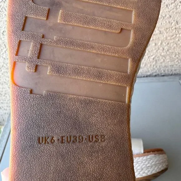 FitFlop Eloise Wedge Sandals Womens Size 8 Silver Platform Espadrille Strappy - Picture 9 of 15